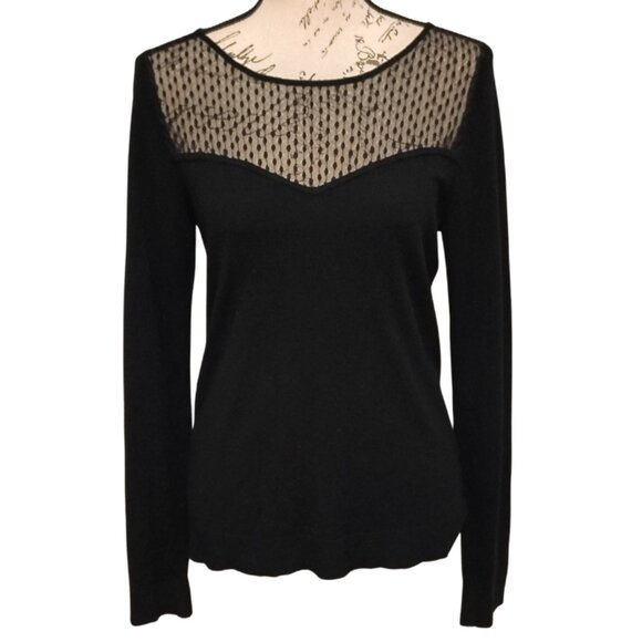 The Limited Womens Sweater Large Sheer Lace Knit Fitted - Going Out Y2K Witchy - Picture 1 of 7